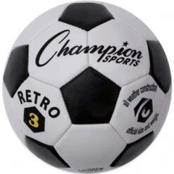Champion Retro Black & White Soccer Ball, Size 3, 4 & 5 Best Price -Football Shop size 3a 1 550x550 1