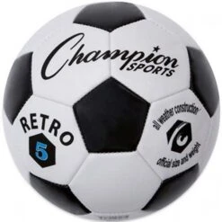 Champion Retro Black & White Soccer Ball, Size 3, 4 & 5 Best Price